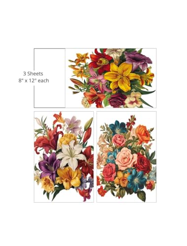 Dixie Belle Transfer - Antique Flora - (3) 8� x 12"" Sheets