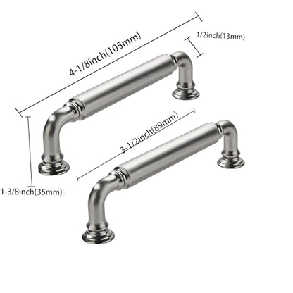 10 Pack 3-1/2 Inch Hole Center Brushed Satin Nickel Cabinet pulls Heavy-Duty Solid Cabinet Handle Hardware Suitable for cabinets Dressers Kitchens and Bathroom cabinets. - color: Brushed Satin Nickel, size: 3-1/2 inch Hole Center