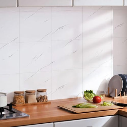 Peel and Stick Marble Wall Panels 11.8x11.8in Waterproof 20 Pack - color: Marble white, size: 20 Pack