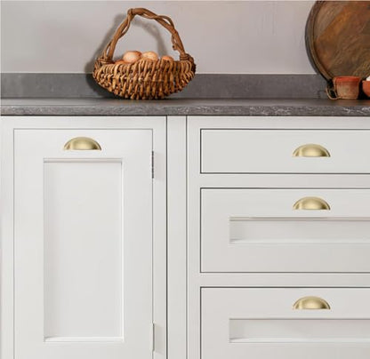 khtumeware 2 Pack 3-1/2" Drawer Pulls Champagne Bronze Cabinet Cup Pulls Kitchen Hardware Cabinet Handles Drawer Handles Knobs 3.5 inch Hole Center - color: Champagne Bronze, size: 3-1/2"(89mm) Hole Center, style: 2-pack