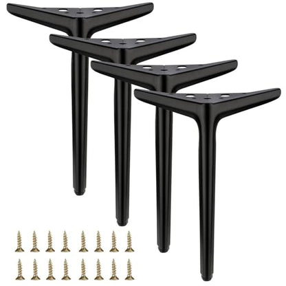 9.8 inch/25cm Matte Black Metal Furniture Legs Set of 4 - color: Matte Black, size: 9.8 inch
