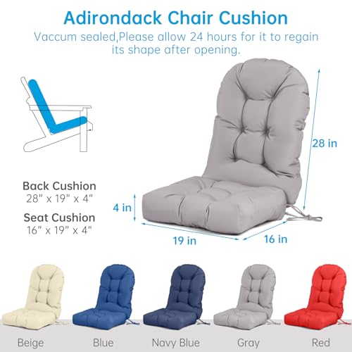 Adirondack Chair Cushion Waterproof Outdoor Rocking Chair Pads - color: Gray