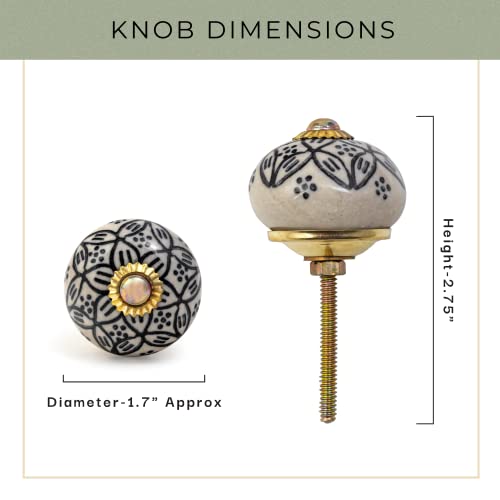 RAJRANG Multicolor Ceramic Cabinet Knobs Pack of 20 Dresser Drawer and Furniture Hand Painted Antique Boho Cupboard Pull Knob