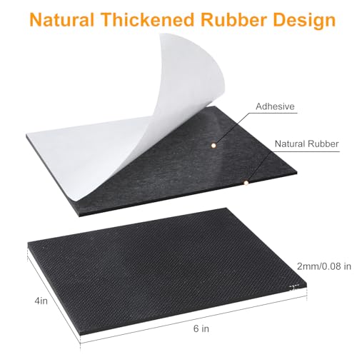 CHUNZEXI Non-Slip Rubber Furniture Pads, 4 Pack 6 x 4 Inch Rectangular - size: 6x4 inch 4 Rectangular