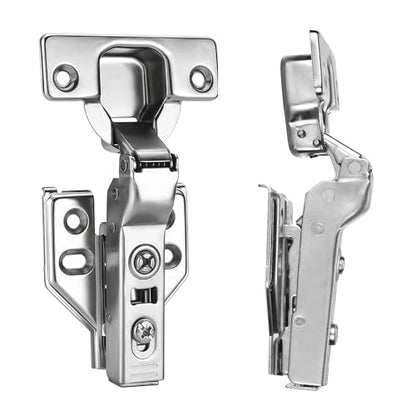 2Pcs Soft Close Half Overlay Cabinet Hinges with Clip-On Plate - color: Half Overlay, size: 2 Pieces