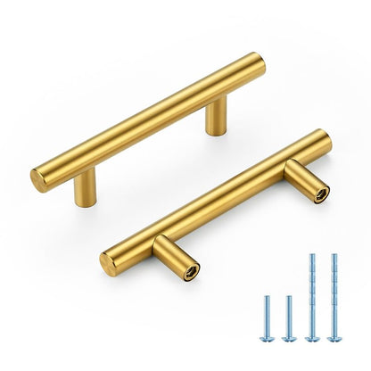 HOME EDIT Gold Cabinet Handles, Drawer Pulls, 3 Inch, 30 Pack - color: Brushed Brass, size: 3 Inch Hole Center