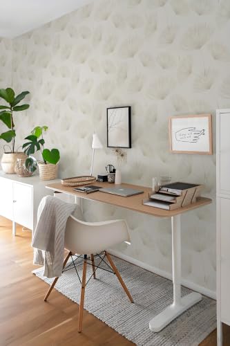 Neutral Botanical Peel and Stick Wallpaper Modern Farmhouse Contact Paper - color: Neutral/Beige, size: 17.3" x 197"
