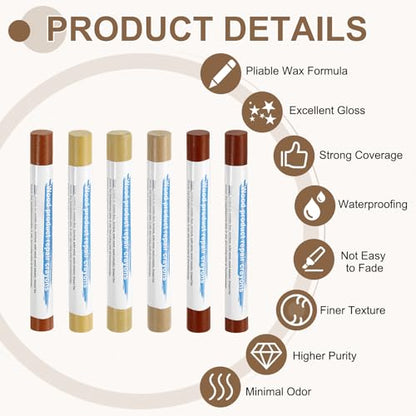 uxcell 12Pcs Wood Filler Sticks Kit, 12 Colors Earth & Light Series - color: Earth Light Series