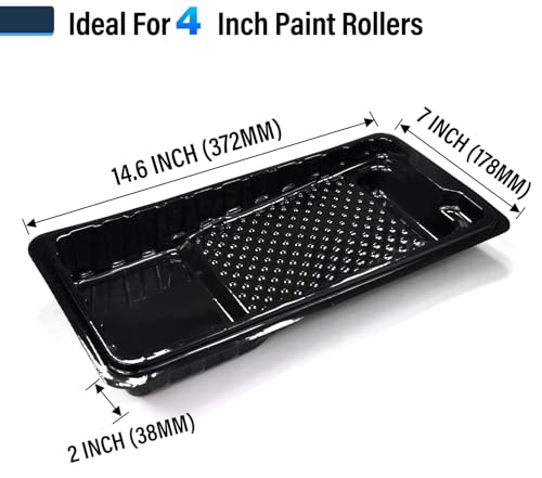 Great Andrew 4 Inch Paint Tray Liner, 12 Pcs Disposable Plastic Paint Tray - size: 12 Pack, 4 Inch