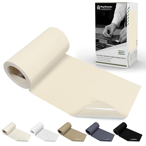 KING MOUNTAIN Canvas Iron on Patch,3"×60",Waterproof 100% Cotton Fabric Repair Patch,Used for Various Sofa,Tent,Clothes,Seats,Suitcases (Beige) - color: Beige Canvas, size: 3"x60"