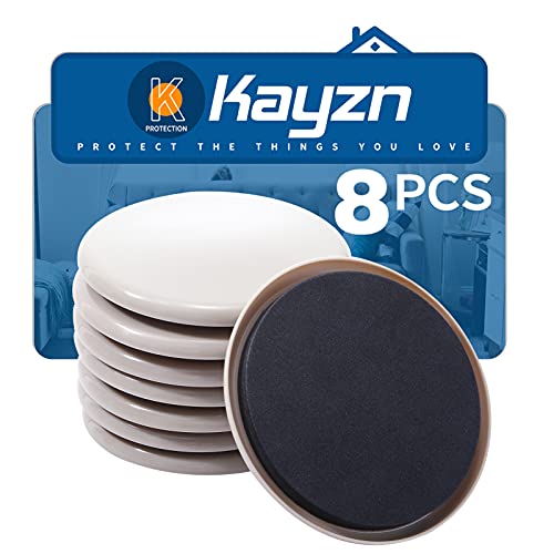 Furniture Sliders for Carpet, 8 Pcs 5" Round Furniture Moving Pads, Heavy-Duty Furniture Movers - Reusable Slider for Couch/Bed/Table/Cabinet/Chair, Move Any Item Quickly, Easily and Safe! - size: Beige