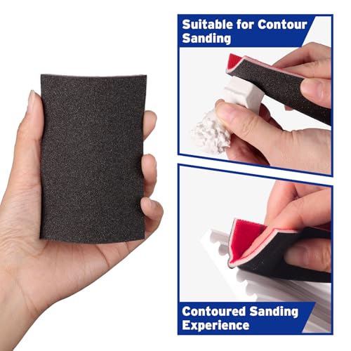 48Pcs Sanding Sponge Set, 80-1000 Grit Fine Sanding Sponges Pads, Washable Sandpaper Assortment for Wood, Drywall, Metal, Auto, Wet Dry Sandpaper for Versatile Smoothing.