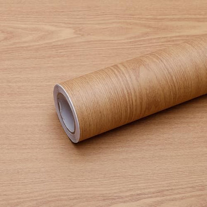 Wood Grain Contact Paper Peel and Stick Wallpaper Self Adhesive Wall Paper for Furniture Countertop Drawer Shelf Liner Cabinet Waterproof Easy to Clean 11.8" X 393" - color: Teak, size: 11.8"W x 393"L