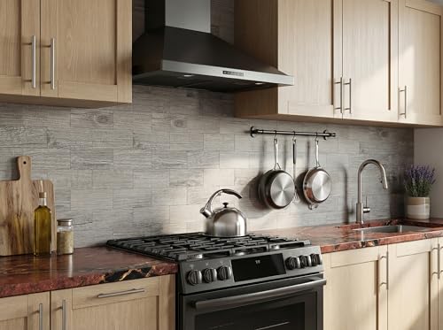 2026 New Upgrade Peel and Stick Backsplash Tile, Peel and Stick 11.34" X 11.57" Wall Tile for Kitchen, Bathroom, Fireplace, Laundry (Grey Rustic, 10 Packs) - color: Grey Rustic