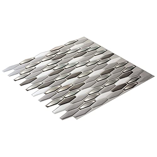 Art3d 6-Pack Marble Peel and Stick Backsplash, 12 x 12 Inch, Black/White - color: Black/White