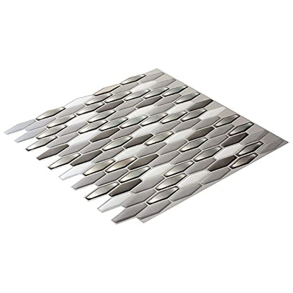 Art3d 6-Pack Marble Peel and Stick Backsplash, 12 x 12 Inch, Black/White - color: Black/White