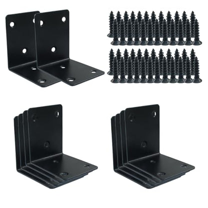 4Pcs 2.5" Black L Shaped Corner Bracket 65*65mm - style: 4Pcs 2.5" x 2.5"