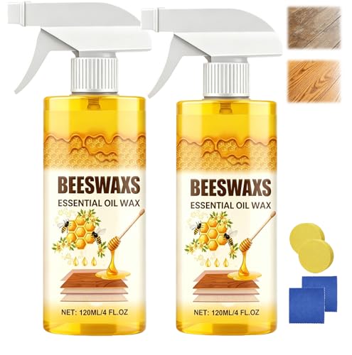 Beeswax Furniture Polish Spray,Multipurpose Wood Wax Restorer,Beeswax Wood Polish Spray,Daily Wood Cleaner For Shelves, Tables and Other Wooden Surfaces While Removing Dust,240ML - color: 2