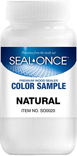 SEAL-ONCE Color Sample Semi-Transparent Wood Stain, Natural, 4 oz - color: Natural