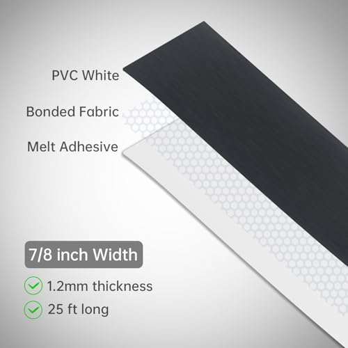 7/8 inch * 25 Ft PVC Edge Banding Hot Melt Adhesive Veneer Edging Black - color: Black, size: 7/8 inch * 25 ft (2.2 cm * 7.6M)