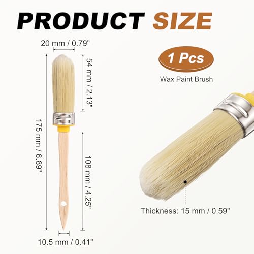 uxcell Wax Paint Brushes 2.1x0.8 Chalk Stencil Brush Oval PET Fiber Wood - size: 2.1 x 0.8 Inch