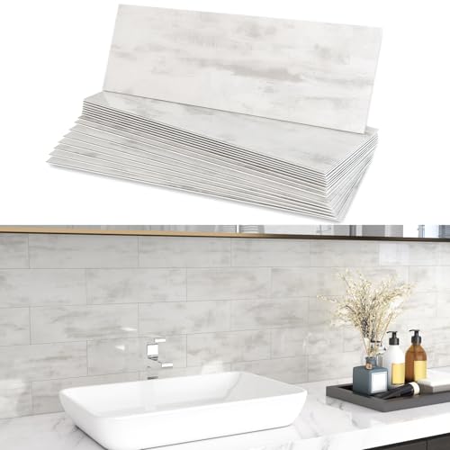 BeNice Peel and Stick Backsplash Subway Tile Rustic Gray 16pcs - color: Rustic Gray