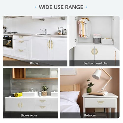 HOME EDIT Polished Brass Cabinet Pulls Curved, 3-3/4 Inch/96 mm, 10 Pack - color: Gold, size: 3-3/4 Inch Hole Center