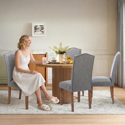 Upholstered Dining Chair Modern Stylish Kitchen Diner Fabric Set of 6 - color: Grey, size: Set of 6
