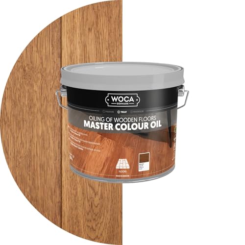 WOCA Denmark – Master Color Oil – Plant Based Oil Penetrating Stain and Finish for Wood Furniture, Floors, Trim and Cabinets – 2.5L – Walnut - color: Walnut, size: 2.5L