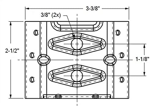 2-1/2" x 3-3/8" Table Brackets Surface Top Corner Leg Attachment - Set of 4