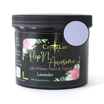CrystaLac, FlipN'Awesome 3in1 Paint, Primer, Top Coat (Lavender, 16oz Pint)