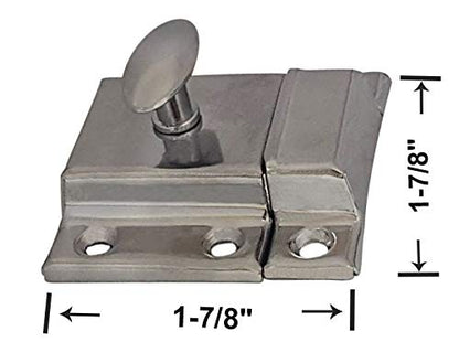 QCAA Oval Turn Cabinet Latch, for Cupboard & Other Furniture, Large, Chrome Plated, Made in Taiwan, 2 Pack - color: Chrome Plated, size: 2pack-large