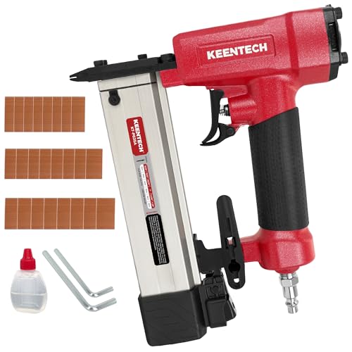 KEENTECH Pneumatic Pin Nailer 23 Gauge with 2,160 1/2" to 1-3/8" Pin Nails - color: Red, size: Fit 1/2" to 1-3/8" Pin Nails