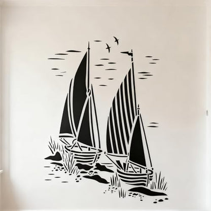 TIAMECH A4 Reusable Sailboat Stencil for Painting - style: Sailing