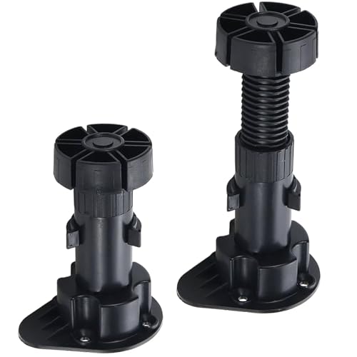 Adjustable Cabinet Levelers, 4.72-5.9 Inch, Black, 4Pcs - size: 4.72-5.9 Inch