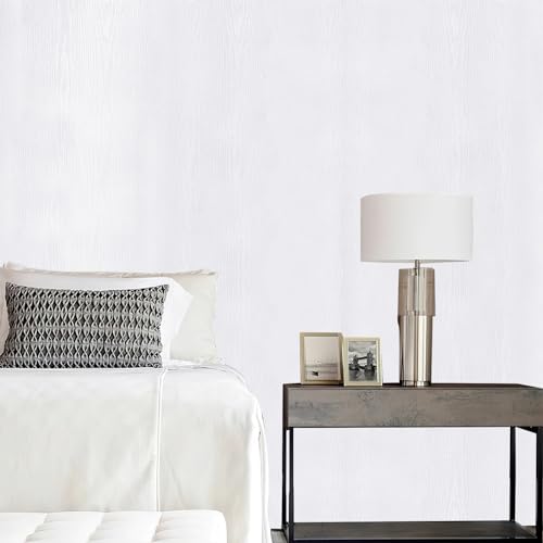 Arthome Peel and Stick Wallpaper - White Wood Contact Paper - White Wallpaper - Self-Adhesive, Removable and Waterproof for Cabinet, Countertop (11"x100") - color: White Wood, size: 11" x 100"