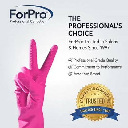 ForPro Premium Natural Rubber Gloves, 6-Pair, X-Large, Cotton Candy - color: Cotton Candy, size: X-Large
