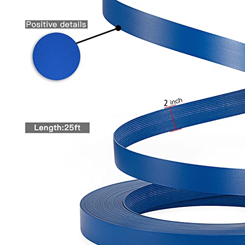 PVC Edge Banding, 2" x 25ft Non Glued Chrome Blue Edge Banding for Table Cabinet Furniture Trim - color: Blue, size: 2 Inch