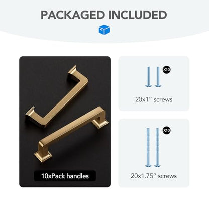 HOME EDIT Champagne Bronze Cabinet Handles Zinc Pulls 3-3/4 Inch 10 Pack - color: Champagne Bronze, size: 3-3/4 inches Hole Center