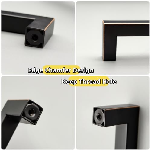 20 Pack Oil Rubbed Bronze Square Cabinet Pulls 3 Inch Hole Center - color: Oil Rubbed Bronze, size: 3 Inch Hole Centers