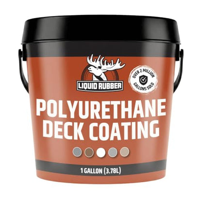 Liquid Rubber Polyurethane Deck Coating - Textured, Misty Grey, 1 Gallon - color: Textured Misty Grey, size: 128 Fl Oz (Pack of 1)