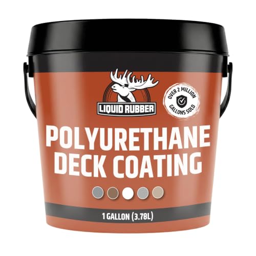 Liquid Rubber Polyurethane Deck Coating - Textured, Misty Grey, 1 Gallon - color: Textured Misty Grey, size: 128 Fl Oz (Pack of 1)