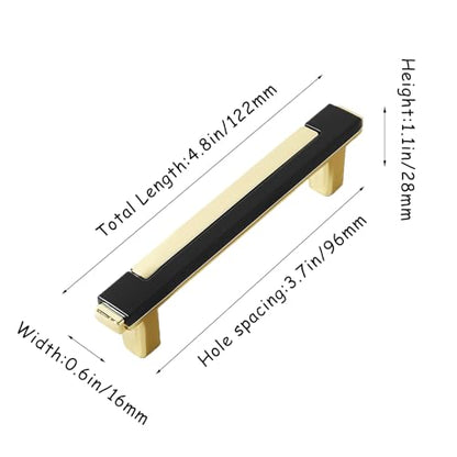 10 Pack Black Gold Cabinet Pulls & Handles, 3.7 Inch Hole Center - color: Black Gold, size: 4.8in/122mm