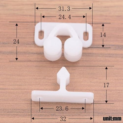 3Pcs White Marine Boat Ball Catch Door Cupboard Spring Back Plates Roller Latch Plastic Catches Cabinet Hardware