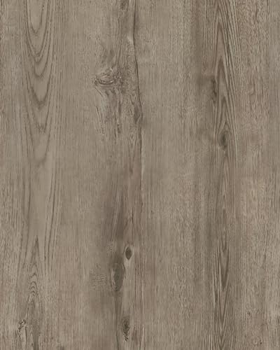 GloryTik 197"X17.7" Grey Brown Wood Grain Contact Paper Faux Wood Peel and Stick Wallpaper Wood Removable Self Adhesive Waterproof Wallpaper - color: Grey Brown, size: 17.7" x 197"