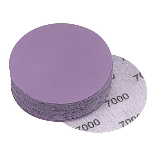 uxcell 20Pcs 3-Inch Purple Sanding Discs 7000 Grits Hook and Loop Professional Aluminum Oxide Sand Paper Wet Dry Polish for Wood Metal Paint Finishing - style: 7000 Grit