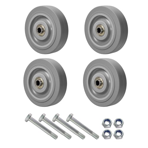 4'' Caster Wheels, Non-Marking Rubber Wheels for Cart Furniture, Set of 4 Industrial Wheel with 1200lbs Capacity (4 Wheel) - style: 4 inch Wheel