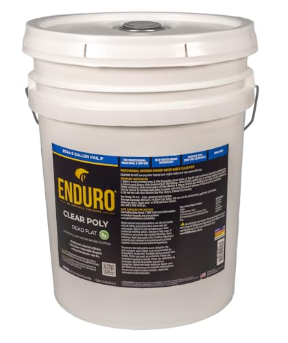 General Finishes Enduro Water Based Clear Poly, 5 Gallon, Dead Flat - color: Dead Flat, size: 5 Gallon