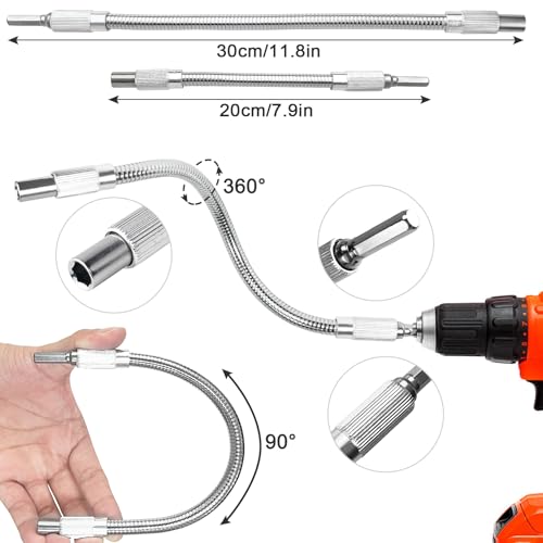 Guyuyii 360° Bendability Flexible Drill Bit Extension for Tight Spaces - color: 1pc