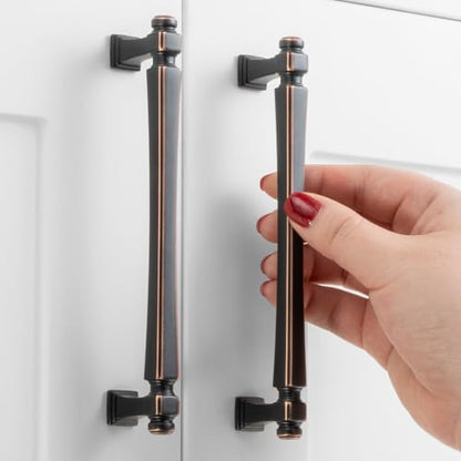 5 Inch Oil Rubbed Bronze Cabinet Pulls 10 Pack French Style P2501 - color: Oil Rubbed Bronze, size: 5 Inch Hole Centers